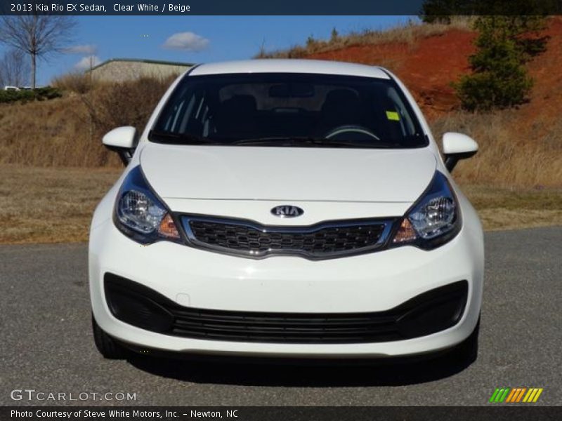 Clear White / Beige 2013 Kia Rio EX Sedan