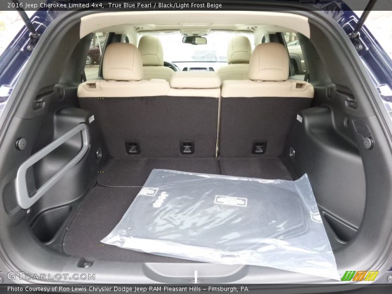 True Blue Pearl / Black/Light Frost Beige 2016 Jeep Cherokee Limited 4x4