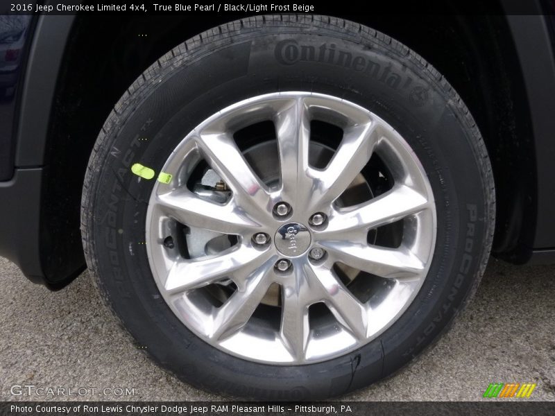 True Blue Pearl / Black/Light Frost Beige 2016 Jeep Cherokee Limited 4x4