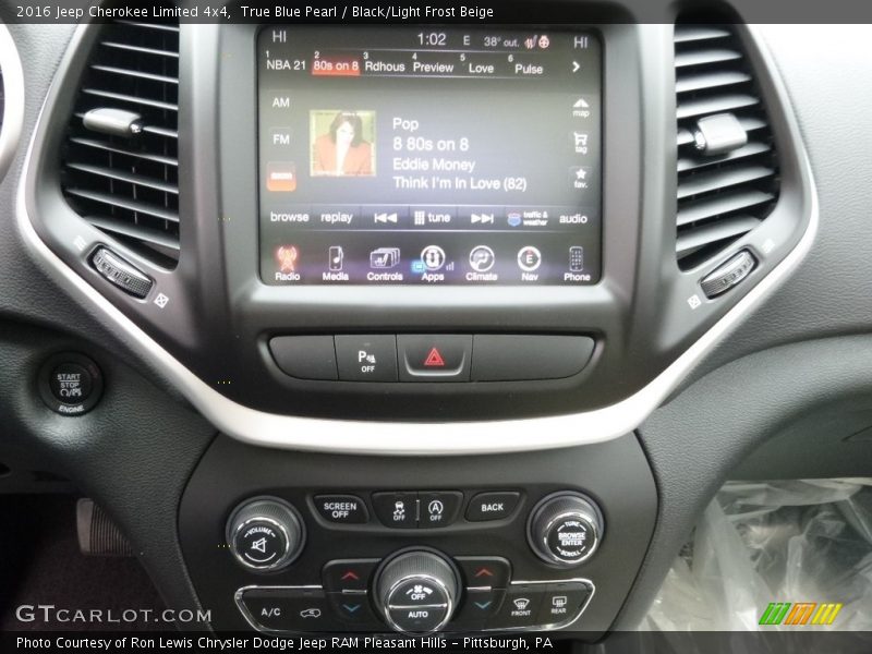 True Blue Pearl / Black/Light Frost Beige 2016 Jeep Cherokee Limited 4x4