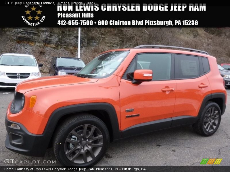 Omaha Orange / Black 2016 Jeep Renegade Latitude