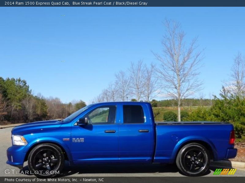 Blue Streak Pearl Coat / Black/Diesel Gray 2014 Ram 1500 Express Quad Cab