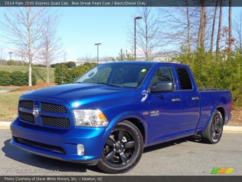 Blue Streak Pearl Coat / Black/Diesel Gray 2014 Ram 1500 Express Quad Cab