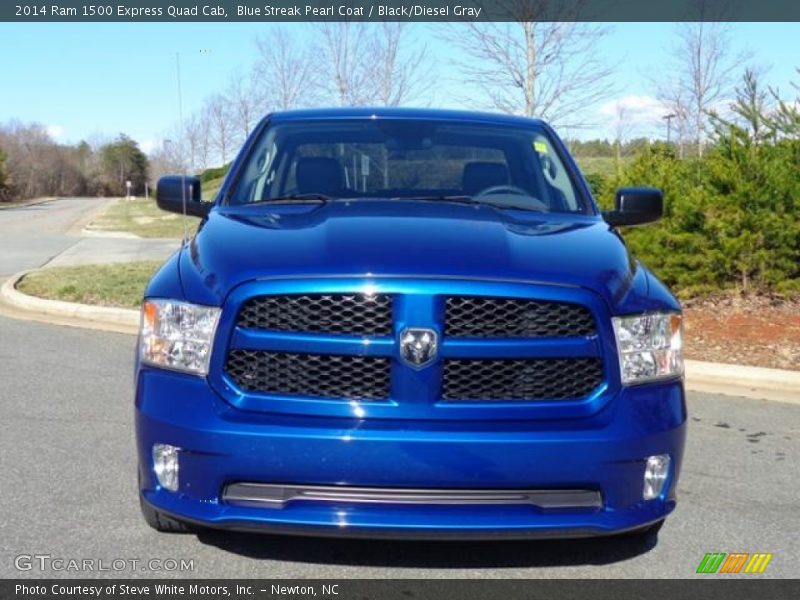 Blue Streak Pearl Coat / Black/Diesel Gray 2014 Ram 1500 Express Quad Cab