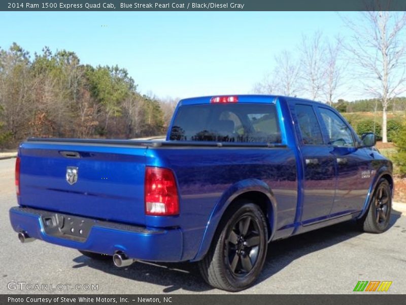 Blue Streak Pearl Coat / Black/Diesel Gray 2014 Ram 1500 Express Quad Cab