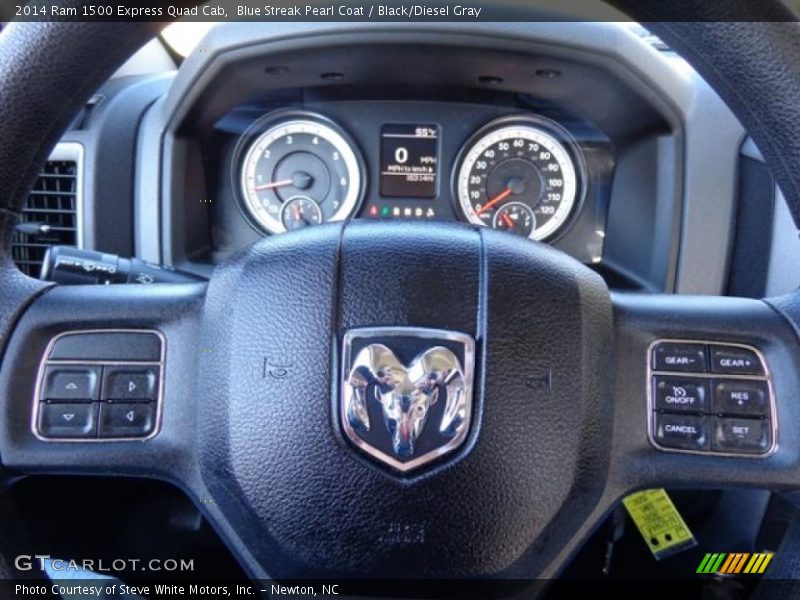 Blue Streak Pearl Coat / Black/Diesel Gray 2014 Ram 1500 Express Quad Cab