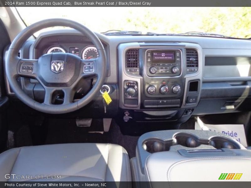 Blue Streak Pearl Coat / Black/Diesel Gray 2014 Ram 1500 Express Quad Cab