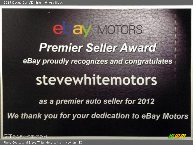Bright White / Black 2015 Dodge Dart SE