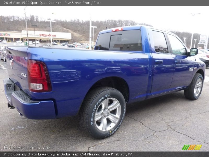 Blue Streak Pearl / Black 2016 Ram 1500 Sport Quad Cab 4x4