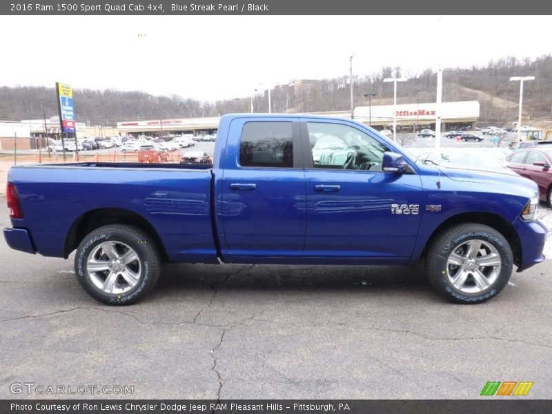 Blue Streak Pearl / Black 2016 Ram 1500 Sport Quad Cab 4x4
