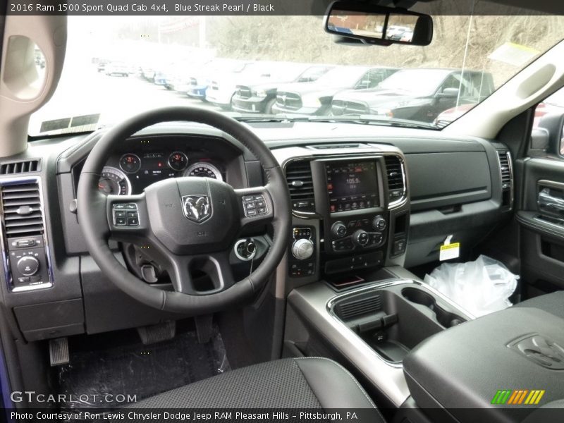 Blue Streak Pearl / Black 2016 Ram 1500 Sport Quad Cab 4x4