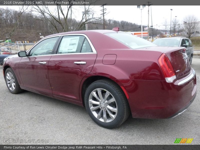 Velvet Red Pearl / Black/Linen 2016 Chrysler 300 C AWD