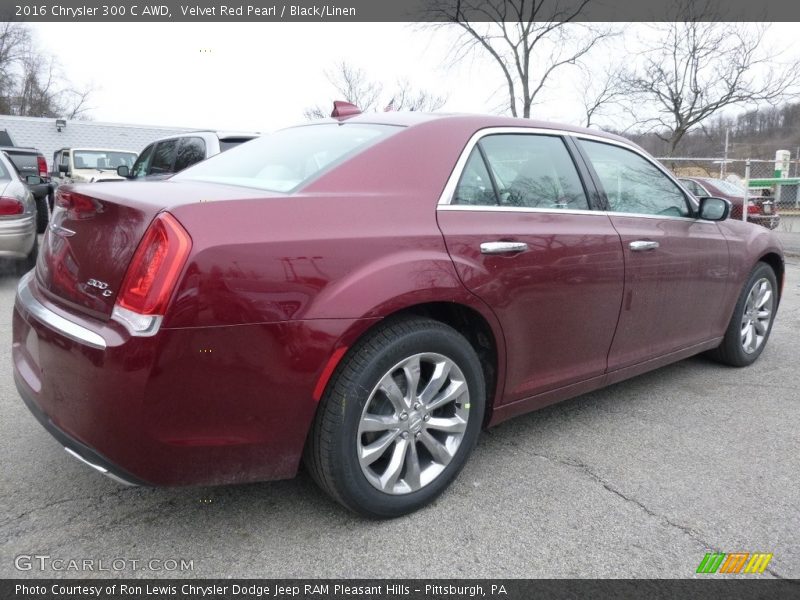 Velvet Red Pearl / Black/Linen 2016 Chrysler 300 C AWD