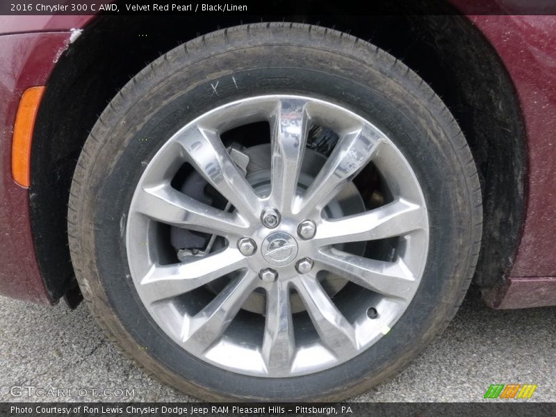 Velvet Red Pearl / Black/Linen 2016 Chrysler 300 C AWD