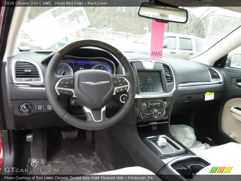 Velvet Red Pearl / Black/Linen 2016 Chrysler 300 C AWD
