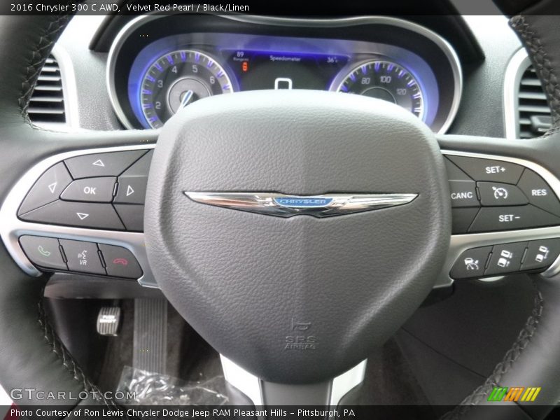 Velvet Red Pearl / Black/Linen 2016 Chrysler 300 C AWD