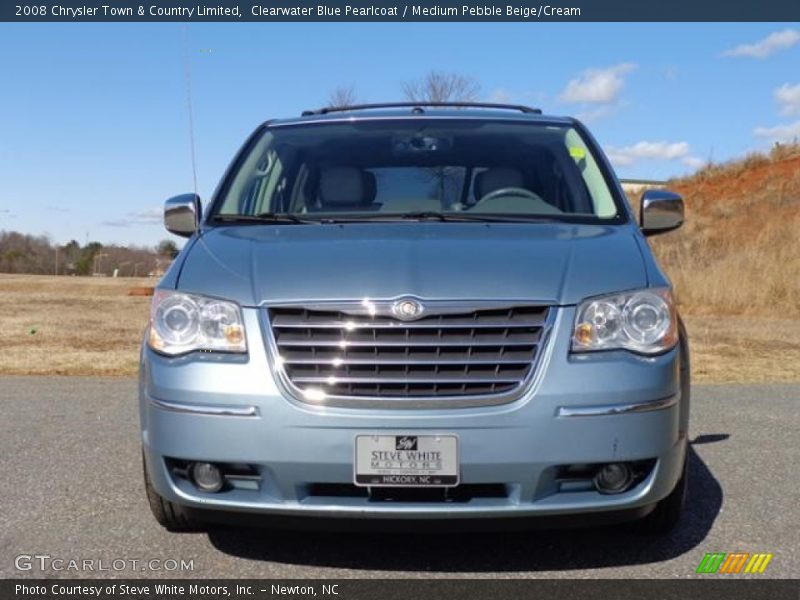 Clearwater Blue Pearlcoat / Medium Pebble Beige/Cream 2008 Chrysler Town & Country Limited