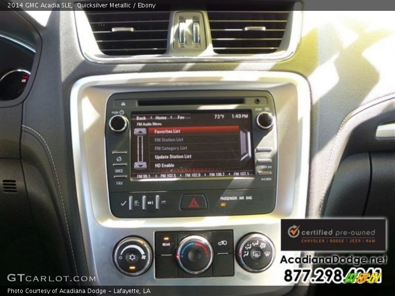 Quicksilver Metallic / Ebony 2014 GMC Acadia SLE