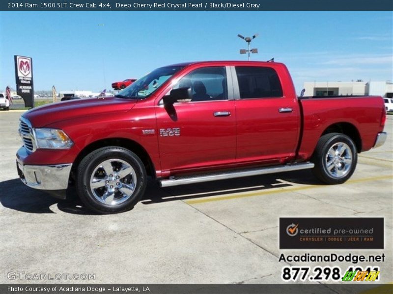 Deep Cherry Red Crystal Pearl / Black/Diesel Gray 2014 Ram 1500 SLT Crew Cab 4x4