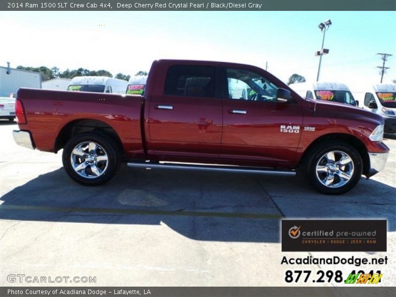Deep Cherry Red Crystal Pearl / Black/Diesel Gray 2014 Ram 1500 SLT Crew Cab 4x4
