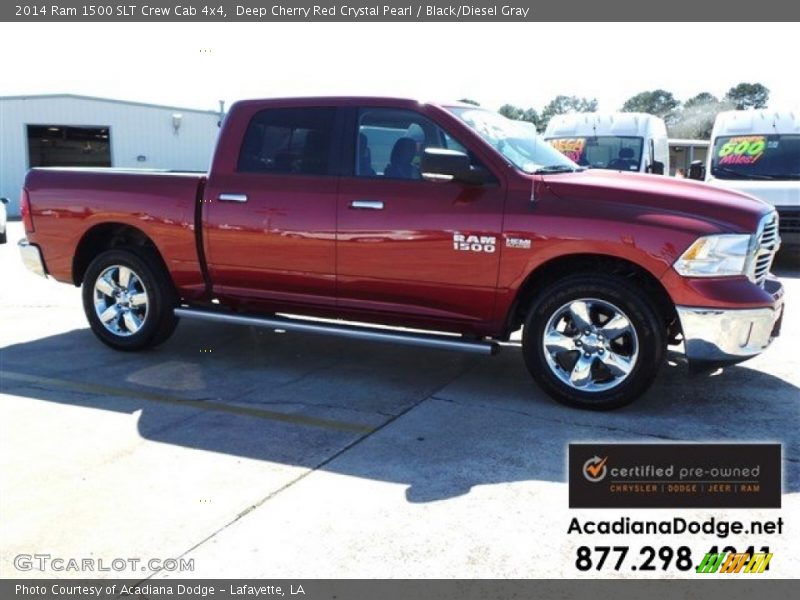 Deep Cherry Red Crystal Pearl / Black/Diesel Gray 2014 Ram 1500 SLT Crew Cab 4x4