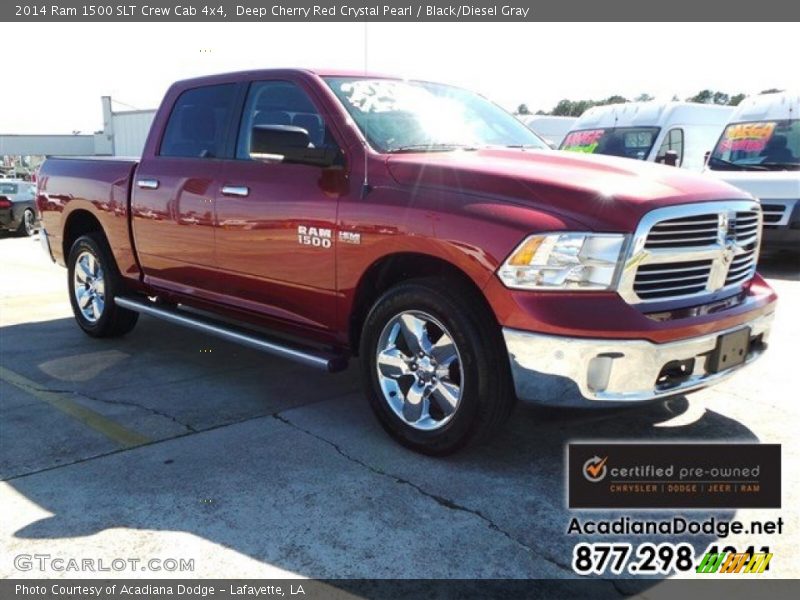 Deep Cherry Red Crystal Pearl / Black/Diesel Gray 2014 Ram 1500 SLT Crew Cab 4x4