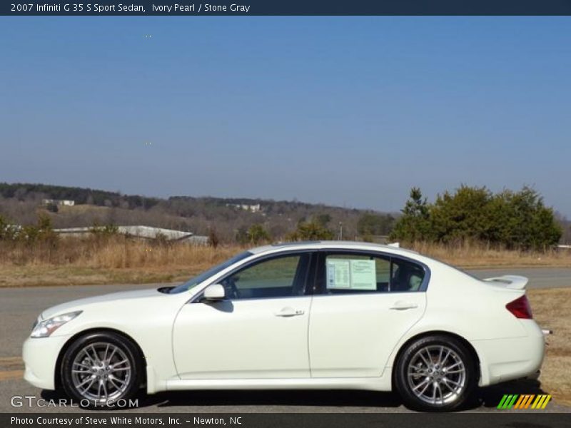 Ivory Pearl / Stone Gray 2007 Infiniti G 35 S Sport Sedan