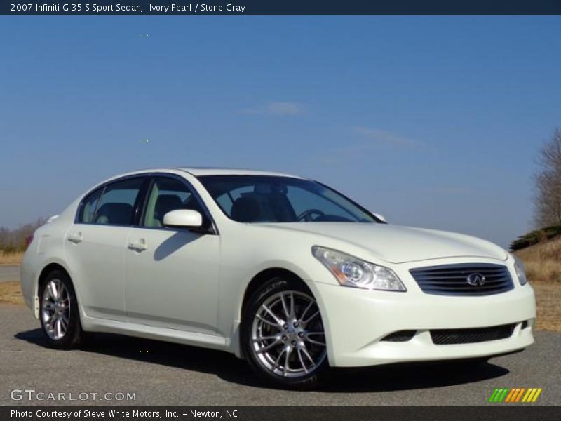 Ivory Pearl / Stone Gray 2007 Infiniti G 35 S Sport Sedan