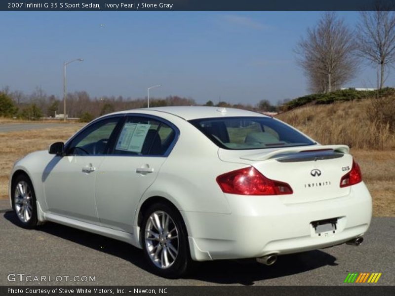 Ivory Pearl / Stone Gray 2007 Infiniti G 35 S Sport Sedan