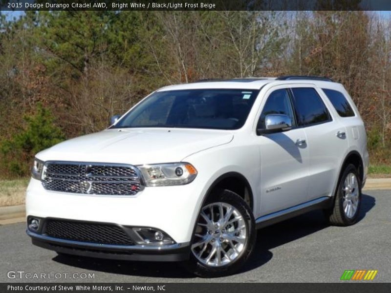 Bright White / Black/Light Frost Beige 2015 Dodge Durango Citadel AWD