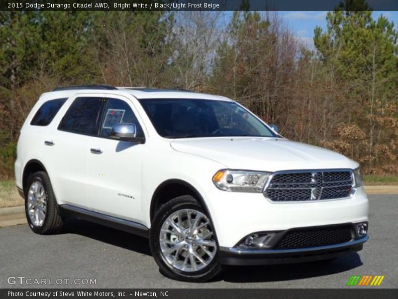 Bright White / Black/Light Frost Beige 2015 Dodge Durango Citadel AWD