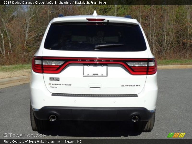 Bright White / Black/Light Frost Beige 2015 Dodge Durango Citadel AWD