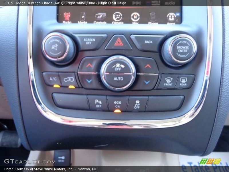 Bright White / Black/Light Frost Beige 2015 Dodge Durango Citadel AWD