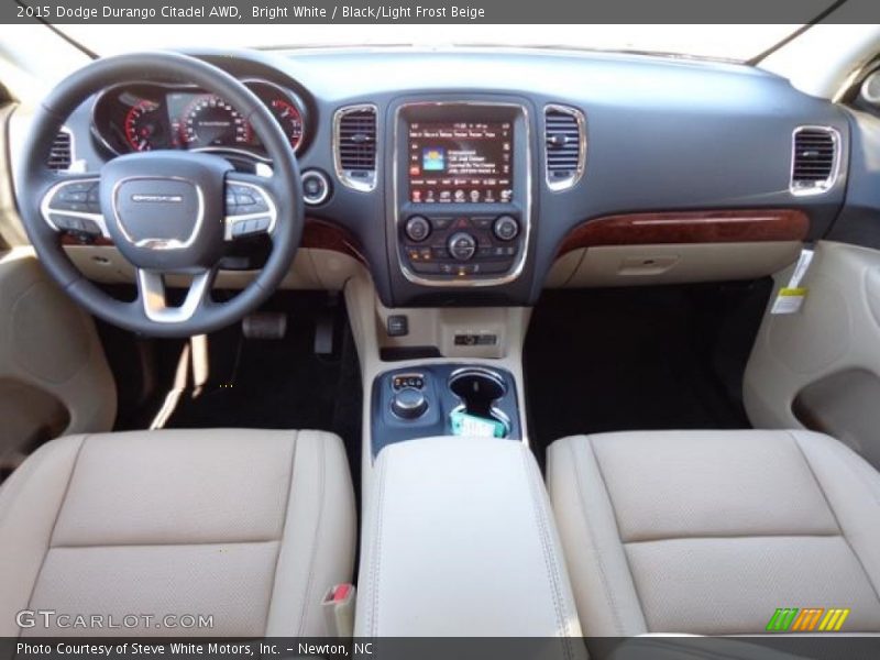 Bright White / Black/Light Frost Beige 2015 Dodge Durango Citadel AWD