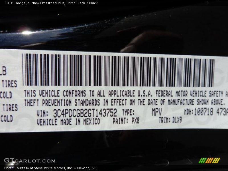 Pitch Black / Black 2016 Dodge Journey Crossroad Plus