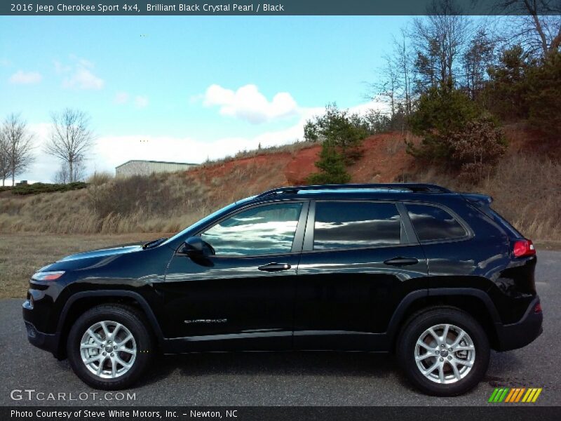 Brilliant Black Crystal Pearl / Black 2016 Jeep Cherokee Sport 4x4