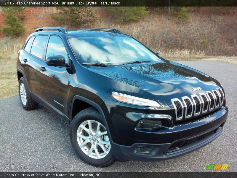 Brilliant Black Crystal Pearl / Black 2016 Jeep Cherokee Sport 4x4