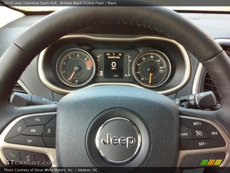 Brilliant Black Crystal Pearl / Black 2016 Jeep Cherokee Sport 4x4
