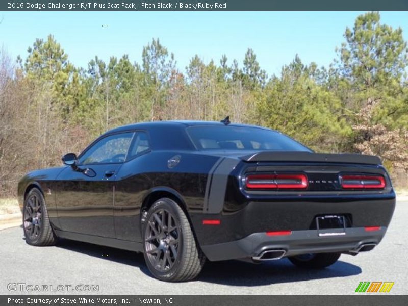 Pitch Black / Black/Ruby Red 2016 Dodge Challenger R/T Plus Scat Pack