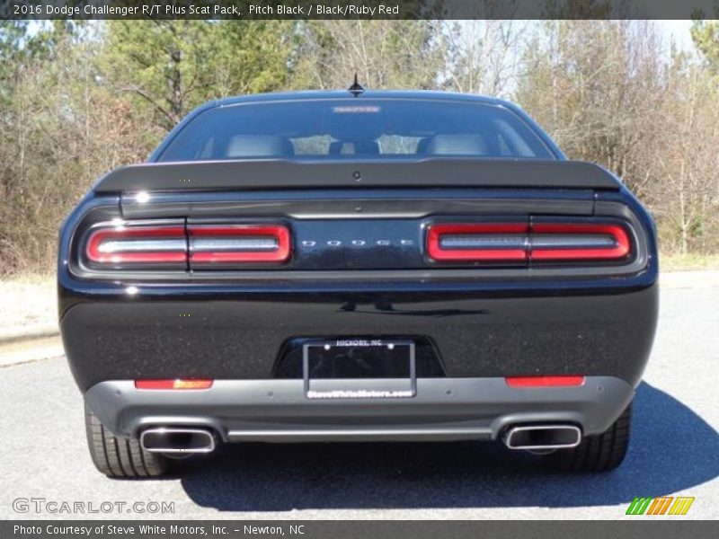 Pitch Black / Black/Ruby Red 2016 Dodge Challenger R/T Plus Scat Pack