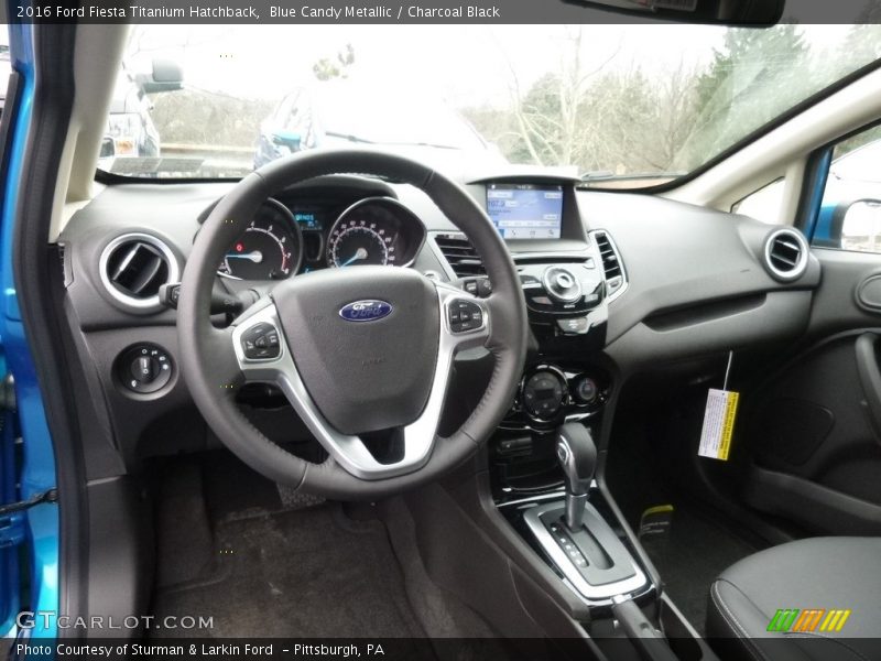 Blue Candy Metallic / Charcoal Black 2016 Ford Fiesta Titanium Hatchback