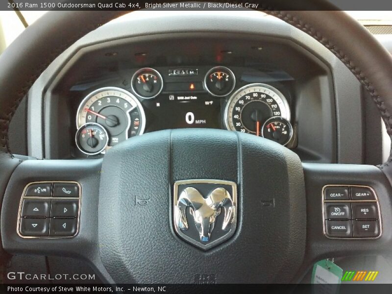 Bright Silver Metallic / Black/Diesel Gray 2016 Ram 1500 Outdoorsman Quad Cab 4x4