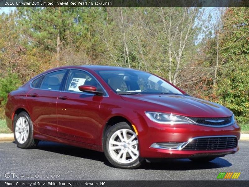 Velvet Red Pearl / Black/Linen 2016 Chrysler 200 Limited