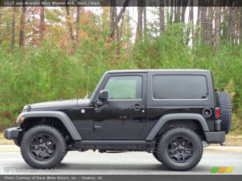 Black / Black 2016 Jeep Wrangler Willys Wheeler 4x4