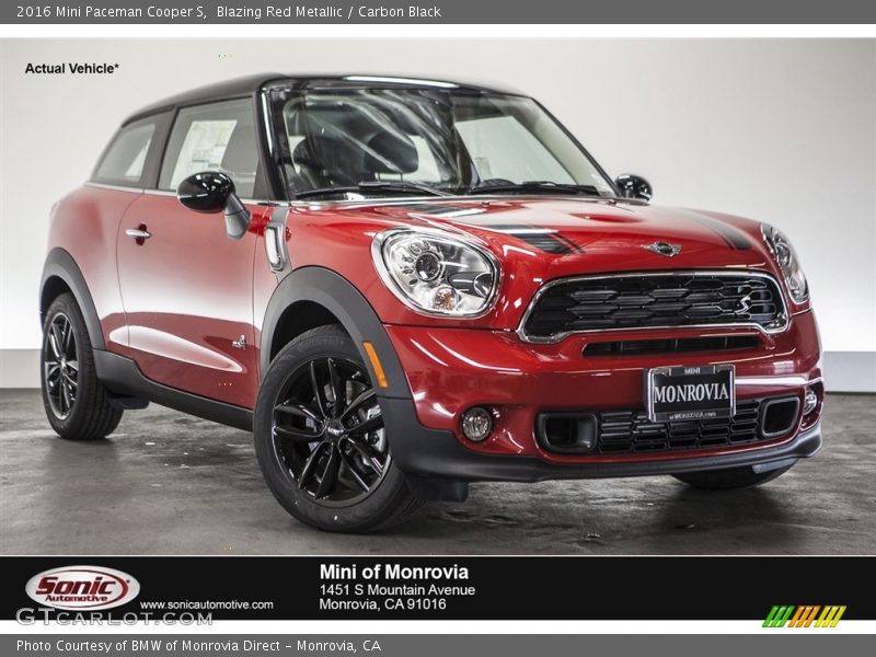 Blazing Red Metallic / Carbon Black 2016 Mini Paceman Cooper S