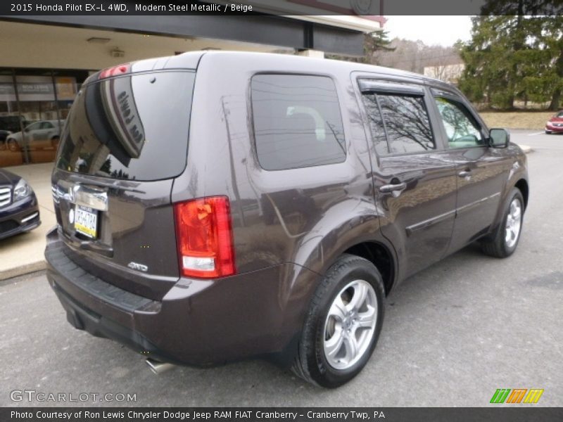 Modern Steel Metallic / Beige 2015 Honda Pilot EX-L 4WD