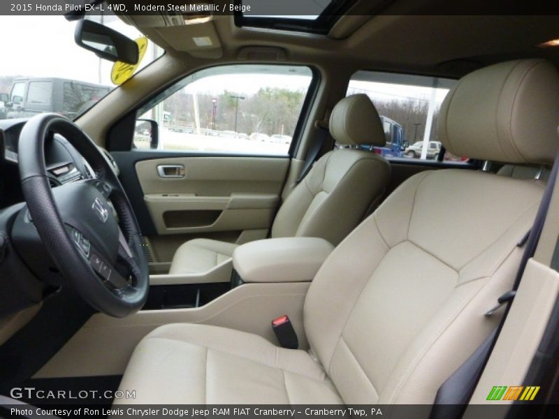 Modern Steel Metallic / Beige 2015 Honda Pilot EX-L 4WD