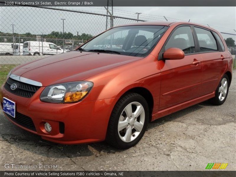 Electric Orange / Black 2008 Kia Spectra SX Sedan