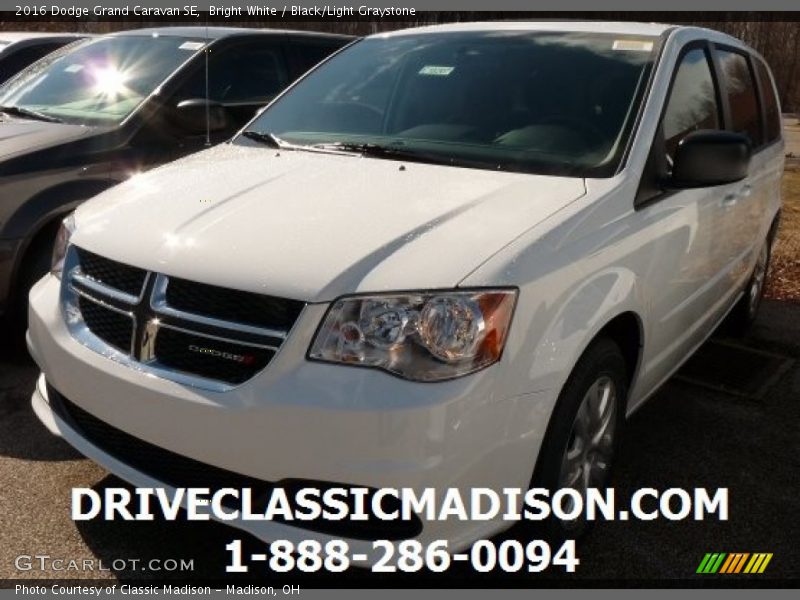 Bright White / Black/Light Graystone 2016 Dodge Grand Caravan SE