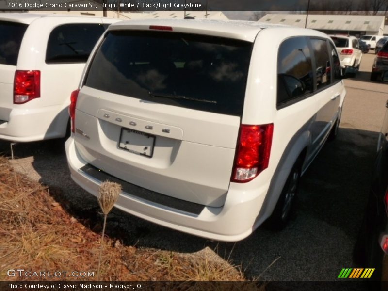 Bright White / Black/Light Graystone 2016 Dodge Grand Caravan SE